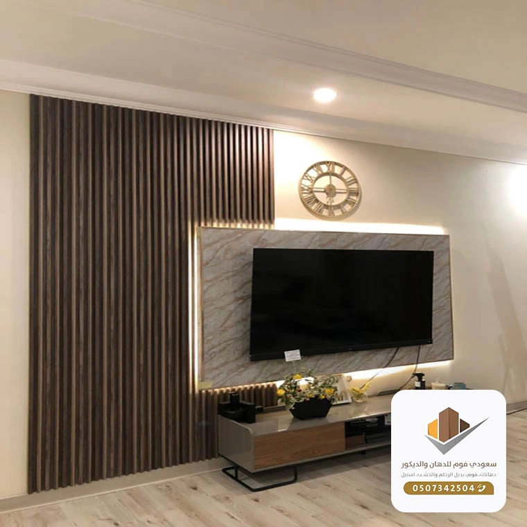 ديكورات شاشات بديل الخشب والرخام