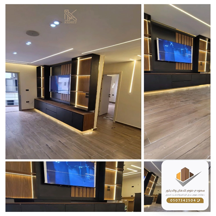 ديكور رفوف تلفزيون بجدة