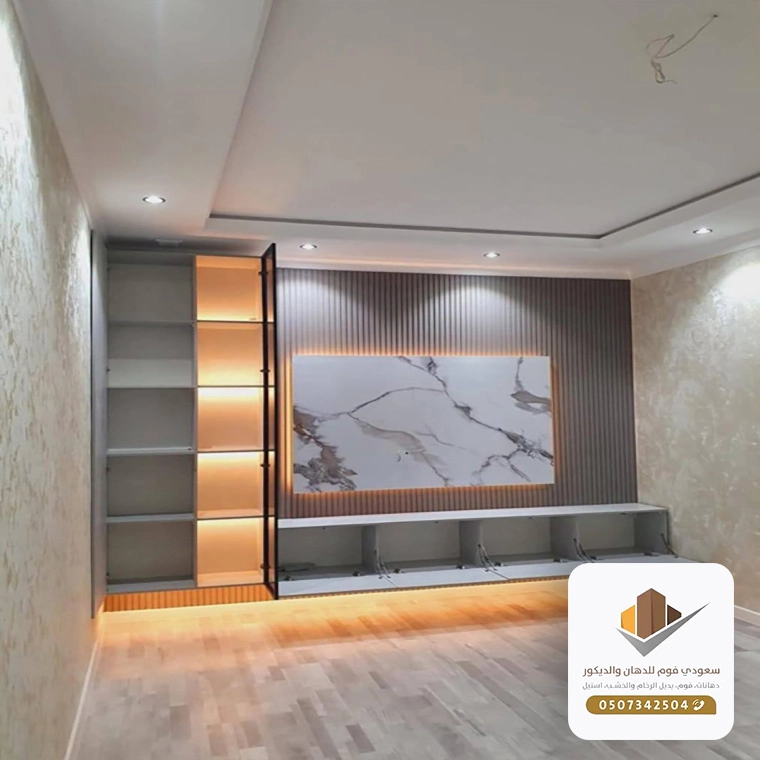 ديكور رفوف تلفزيون بجدة