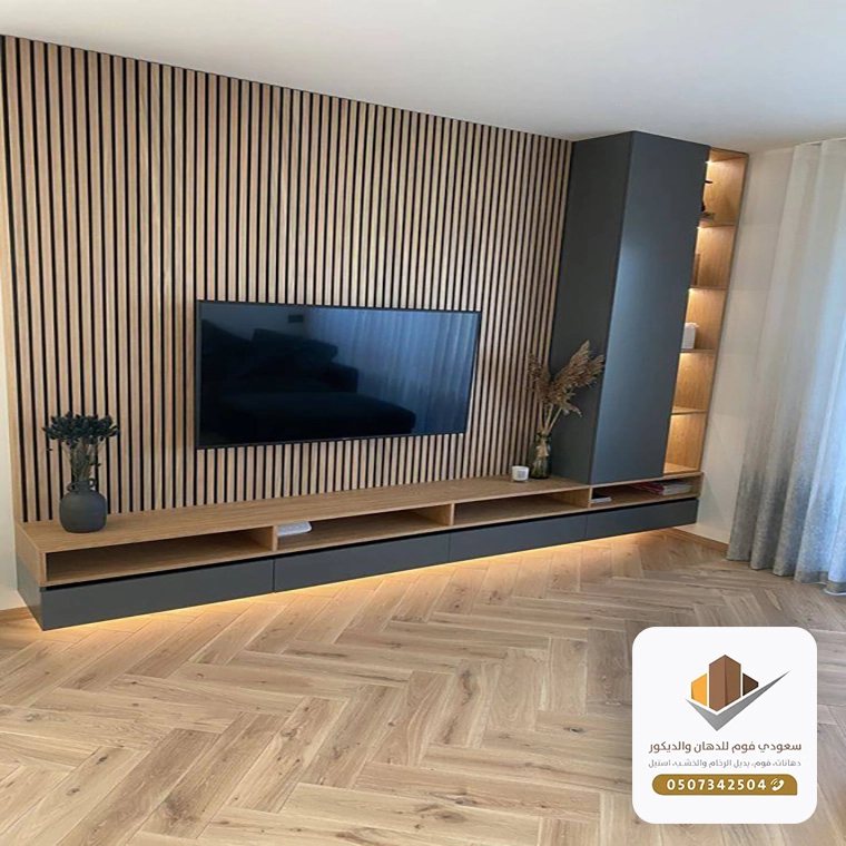 ديكور رفوف تلفزيون بجدة