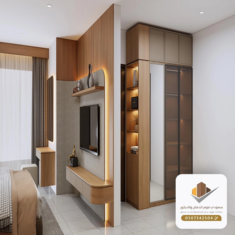 ديكور رفوف تلفزيون بجده