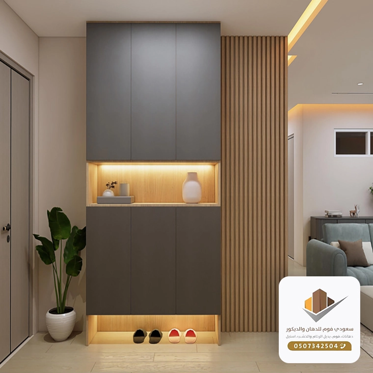 اشكال رفوف خشب ديكور 2026 جدة