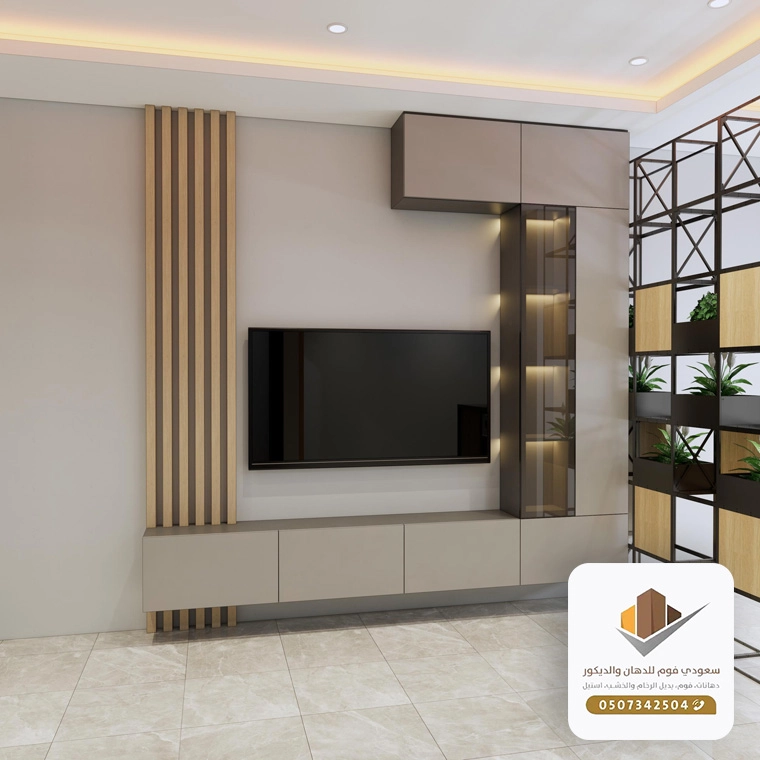 ديكور رفوف تلفزيون بجده