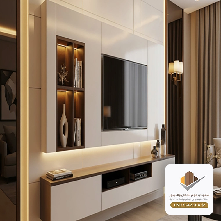 ديكور رفوف تلفزيون في جدة